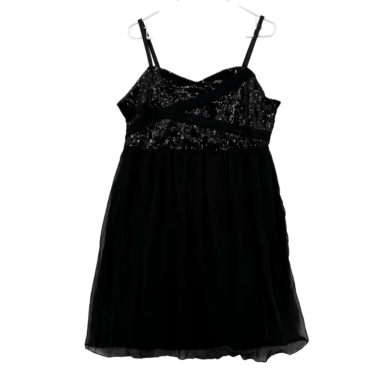 american rag black dress American Rag Black Polka Dot Dress Size XS Tie-Back