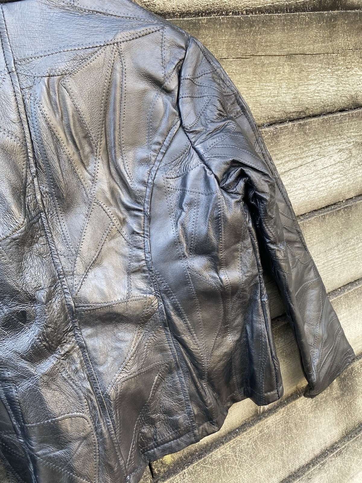 Leather Works Genuine Jacket Patchwork Motorcycle… - image 16