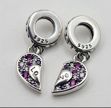 925 Sterling Silver Mother Daughter Charm Set, Love