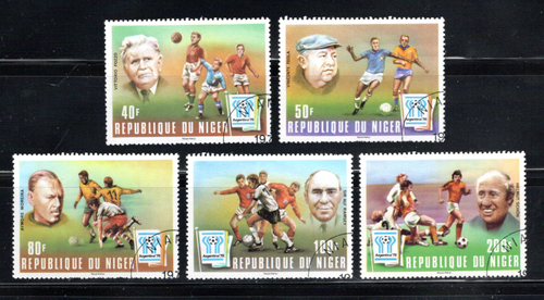 FL626 Niger 1977 SC#412-6 Set of 5 Different Argentina Soccer World Cup Winner