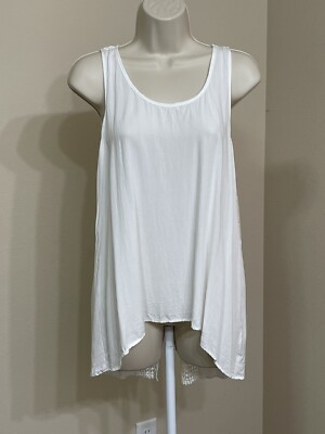 BCX Juniors Ivory Sleeveless Lightweight Open Back Round Neck Tank Top s XL