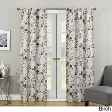 Set 2 Brown Taupe Watercolor Floral Curtains Panels Drapes 63 84 95 in Darkening