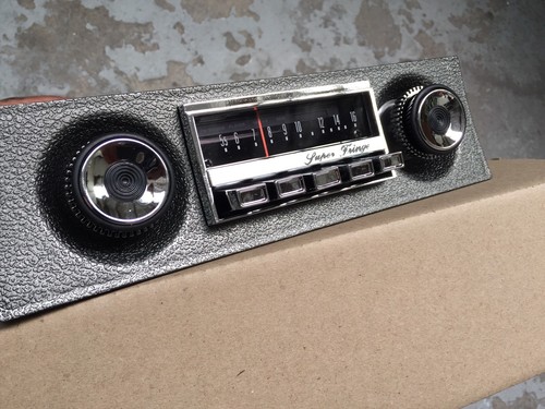 FORD XW XY GT GS DUMMY SUPERFRINGE RADIO FACE WITH MOUNT BRACKETS - BLACK FACE  - Bild 1 von 5