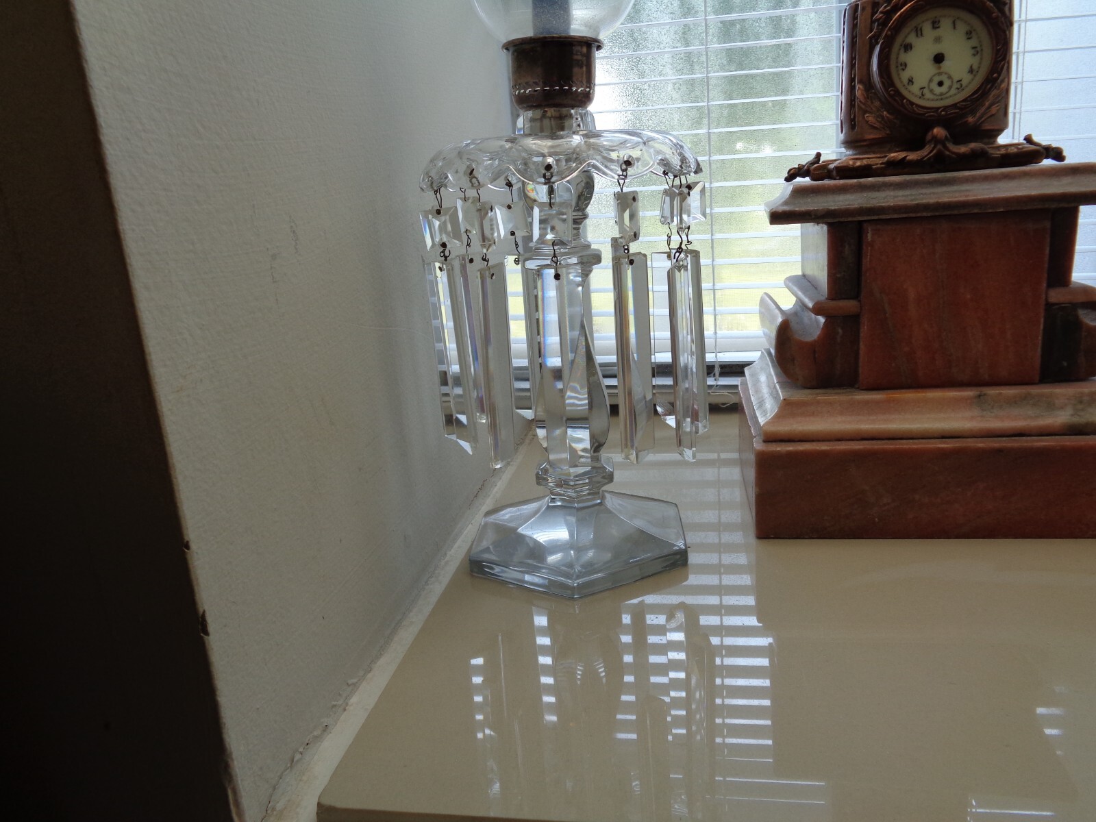 Vintage Crystal Hurricane Lamps eBay