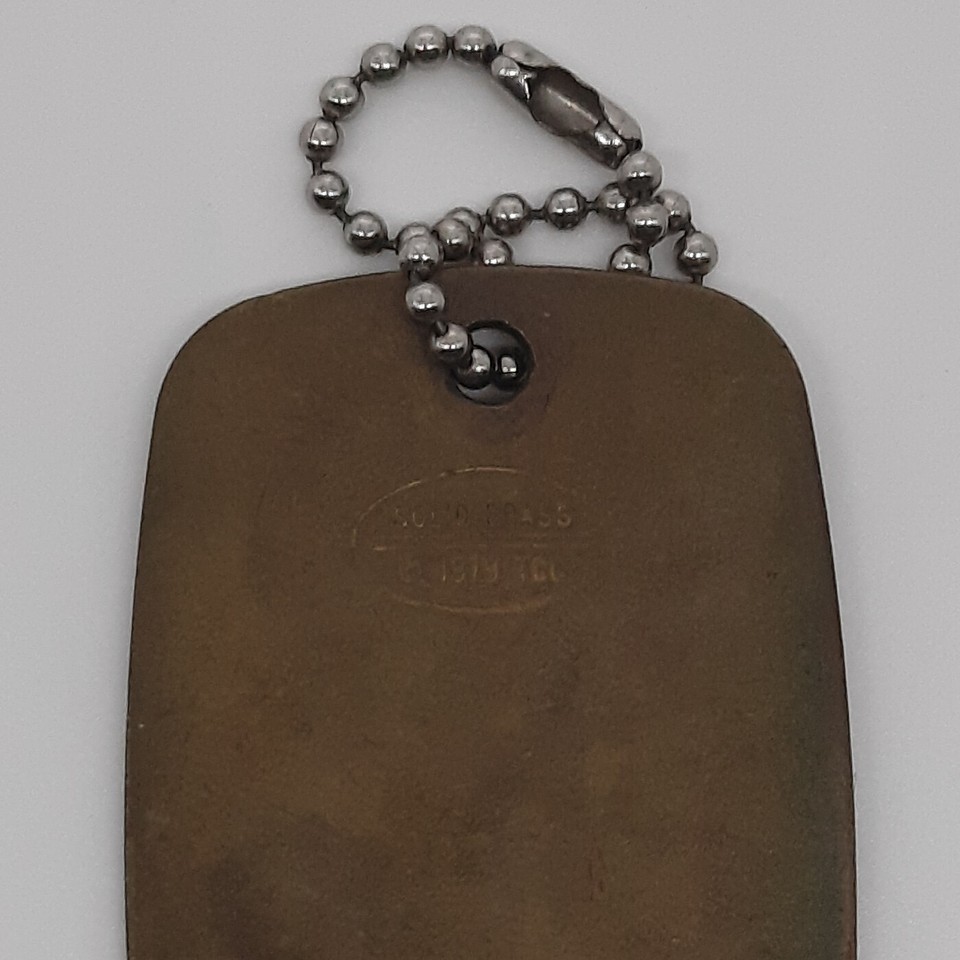 Key Chain Feminist Slogan Solid Brass Military Dog Tag Necklace Vintage