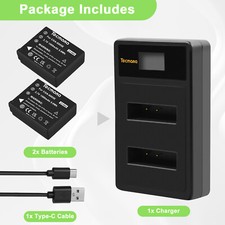 2xBattery+Dual Charger for Panasonic CGA-S005 CGA-S005E CGA-S005A FujiFilm NP-70