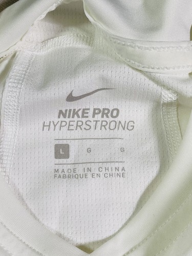NIKE Pro HyperStrong Compression 4 Pad White On White Football Shirt Top Men’s L - Picture 6 of 11