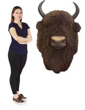 Buffalo Head Wall Mount Life Size Huge