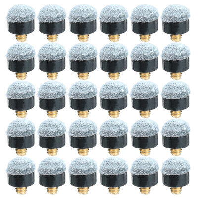 30Pcs Replacements of Soft Billiard Pool Cue Stick Screw-on Tips 10/11/12/13mm