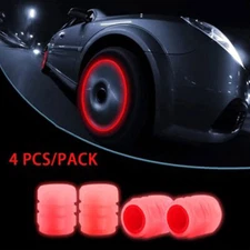 4Pcs Car Tire Valve Universal Accessories Glowing in Dark Fluorescent Caps Cover