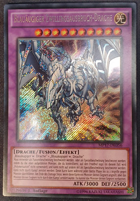 Blauäugiger Zwillingsausbruch Drache 1. Auflage Neu! Secret Rare Yugioh Deutsch 