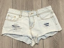 Bullhead Shorts Womens Jeans Denim High-Rise WhitePre Distressed SZ 25 Cut Offs