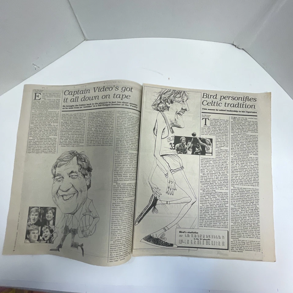 BOSTON GLOBE CELTICS Raise Another Banner May 18 1981 Newspaper LARRY BIRD Rare - Image 4 of 4