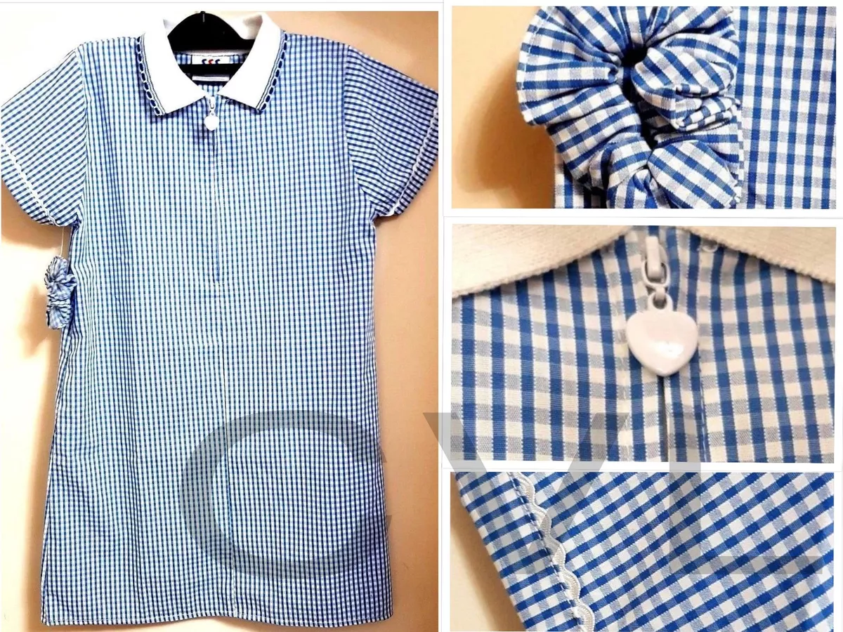 Blue check summer school dress 2025