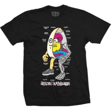 Heroin Skateboards Anatomy Of An Egg Black T-Shirt