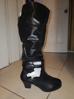 Comfortview Cleo Wide Calf Boot Low Heel Tall Knee High Size 9WW