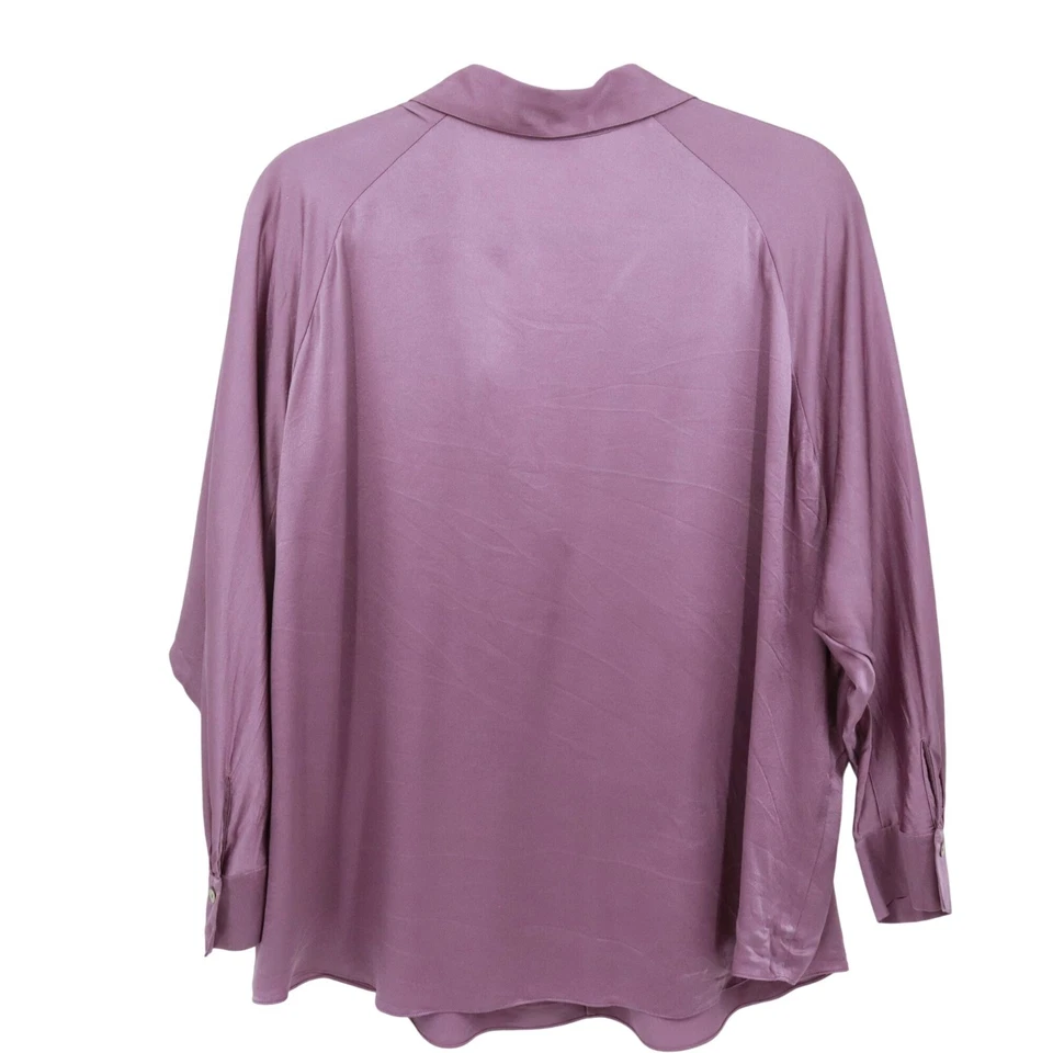 Top de seda Vince para mujer XXXL púrpura Lagenlook minimalista rica tía principal carrera Foto 3 de 4