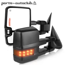Pair For 03-06 Silverado Sierra Power Heated LED Signal Towing Side View Mirrors