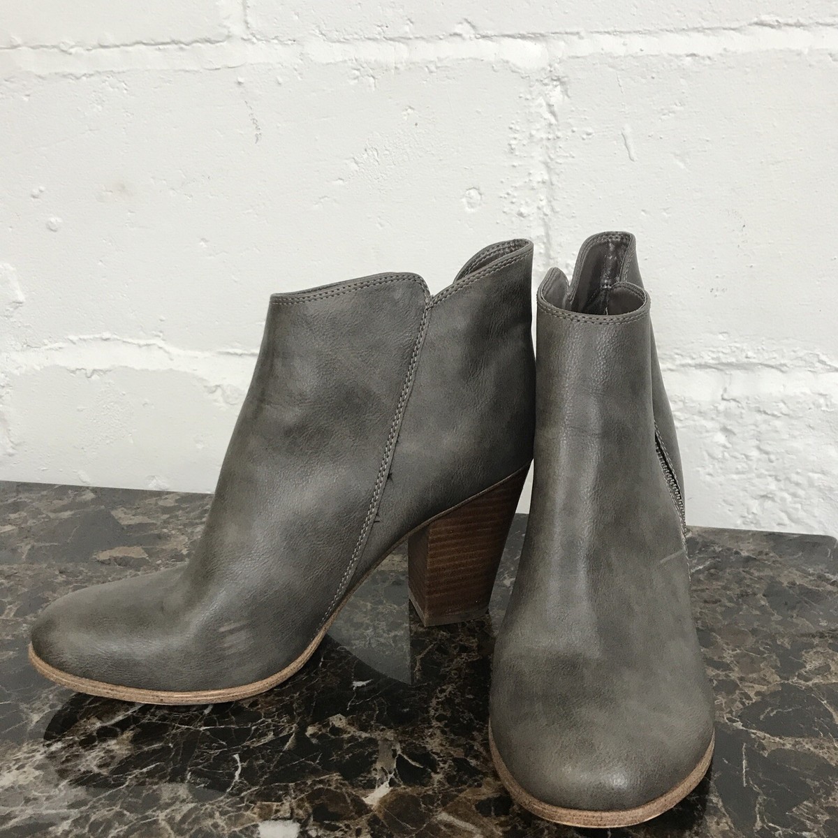 Michael Shannon Brown Leather Zip Ankle Boots Michael By Michael Shannon Leather Booties, Womens Side Zip  main image 4