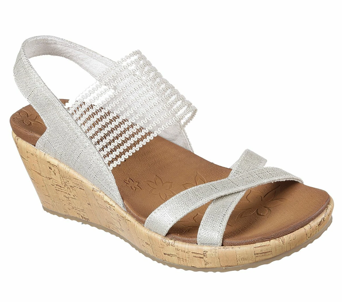 Skechers Sling Back Stretch Wedges Beverlee High Tea Natural 9