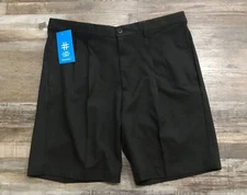 Haggar Mens Size 38 Black Cool 18 Pro Pleated Shorts New with Tags