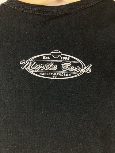 Harley-Davidson Canotta Donna Piccola Nera Metallizzata Lettering Myrtle Beach - Foto 5 di 6