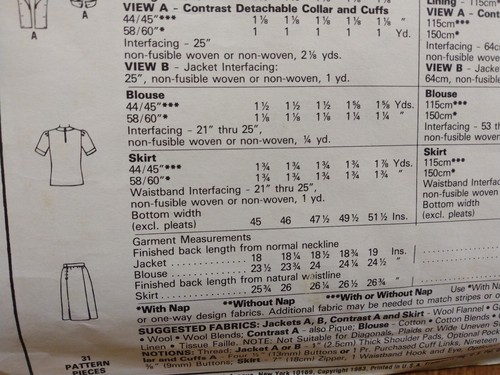 McCalls 8768 Schnittmuster Misses Jacke Rock Top Gr. 8 Brustumfang 31 1/2 Neu aus altem Lagerbestand ungeschnitten - Bild 10 von 11