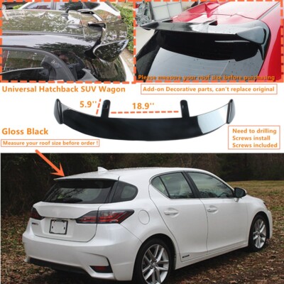 For 2011-2017 Lexus CT200h Gloss Black GT-Style Rear Roof Spoiler Wing Universal