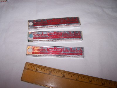 Vintage EAGLE MIKADO Mechanical Pencil Leads - 3 Partial Boxes - RED GREEN BLUE