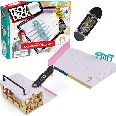 Tech Deck Griffbrettsatz Shane's Ramp + farbiges Sammelbild Skateboard Paris