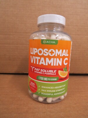 Dacha Natural Liposomal Vitamin C- 200 ct Veggie Capsules EXP 03/2025 NEW SEALED