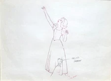 Snow White and the Seven Dwarfs PAIR of Animation Drawings Disney 1937 Matted