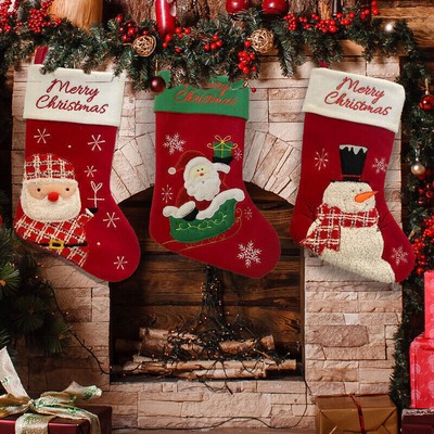 Bestickte Weihnachtsstrümpfe Luxus Santa Sack Deluxe Weihnachtsgeschenk Säc O5E5