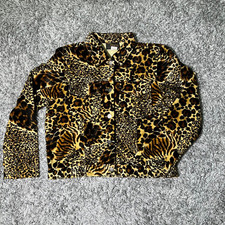 VTG David Paul New York Womens Cropped Blazer Medium Leopard Animal Print Jacket