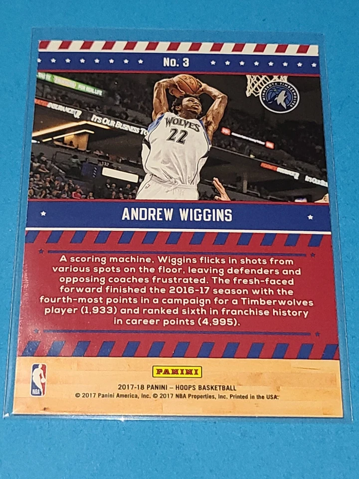 TIMBERWOLVES ANDREW WIGGINS 2017-18 NBA HOOPS SPECIAL DELIVERY #3 - Image 2 of 2