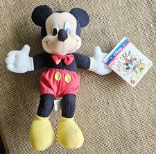 Vintage 1980s Mattel Disney Mickey Mouse Plush 11" Toy Figure W/ Tag Arcotoys