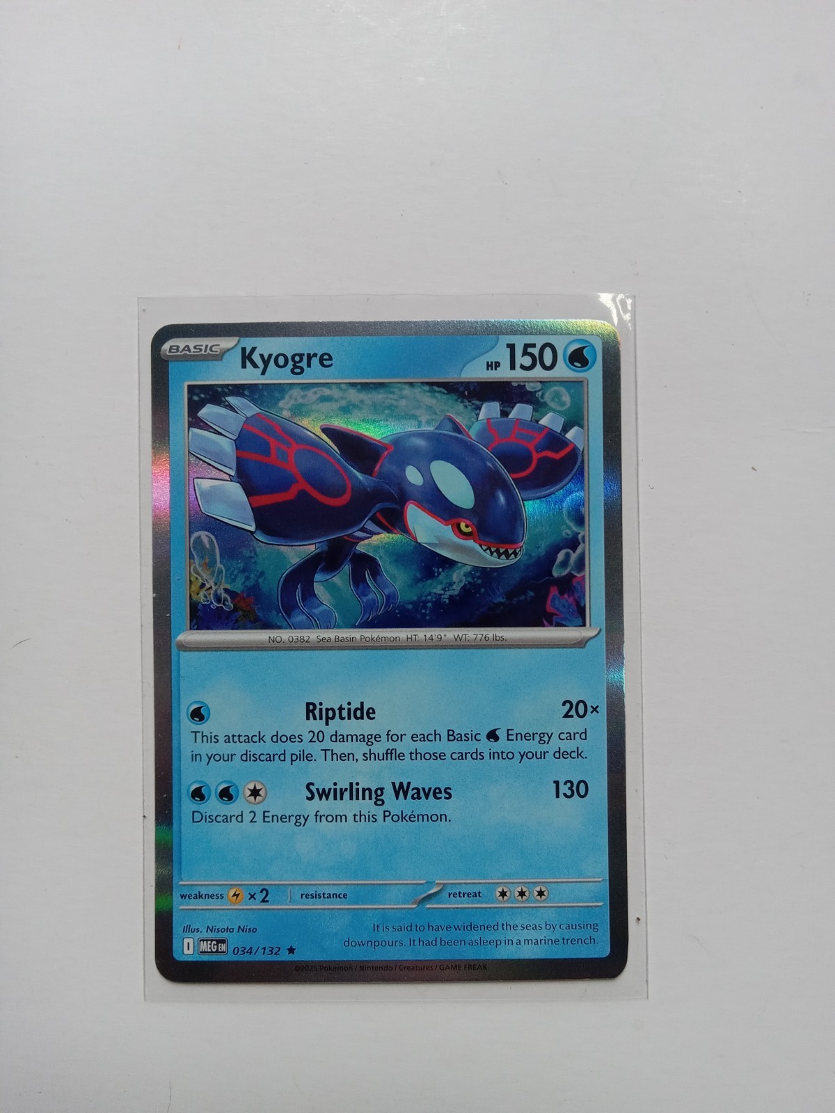 Kyogre 034/132 Holo Mega Evolution NM Pokemon Card