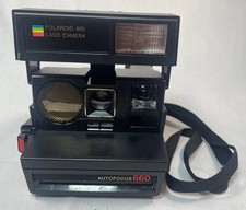 Polaroid 660 Land Camera Autofocus with strap Instant Photos-vintage