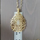 Vintage Trifari Gold Tone Metal Jewelry Set Pendant Earrings