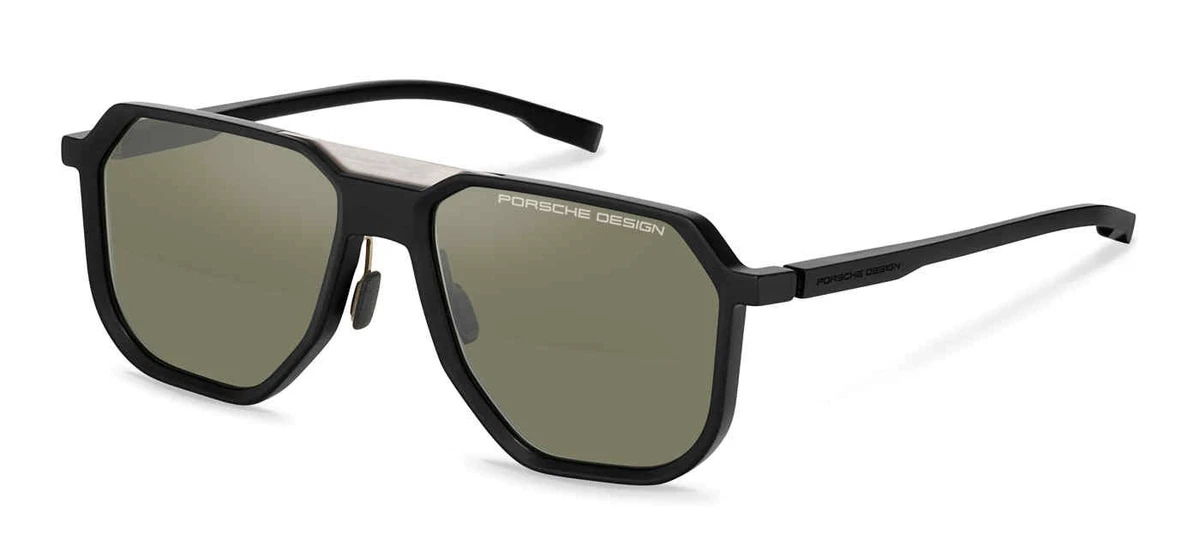 Porsche Design P8342 51A Black Rectangle Unisex Sunglasses Porsche Design Black Plastic Frame Sunglasses for Women for  main image 4