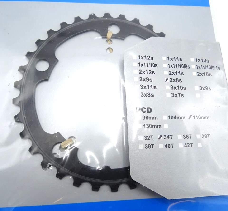 Plato interior de bicicleta de carretera Shimano FC-2350 34T 8 velocidades negro NOS SH-617-R8 Foto 3 de 4