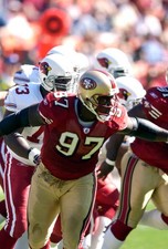 Bryant Young San Francisco 49ers in action v the Arizona Cardinals- 2004 Photo