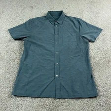 Vuori Shirt Mens Medium Blue Bridge Button Up Outdoors Performance Beach Casual