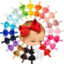 Baby Girls Headbands Grosgrain Ribbon 4.5" Hair Bows Headband Big Bow Hair Ba