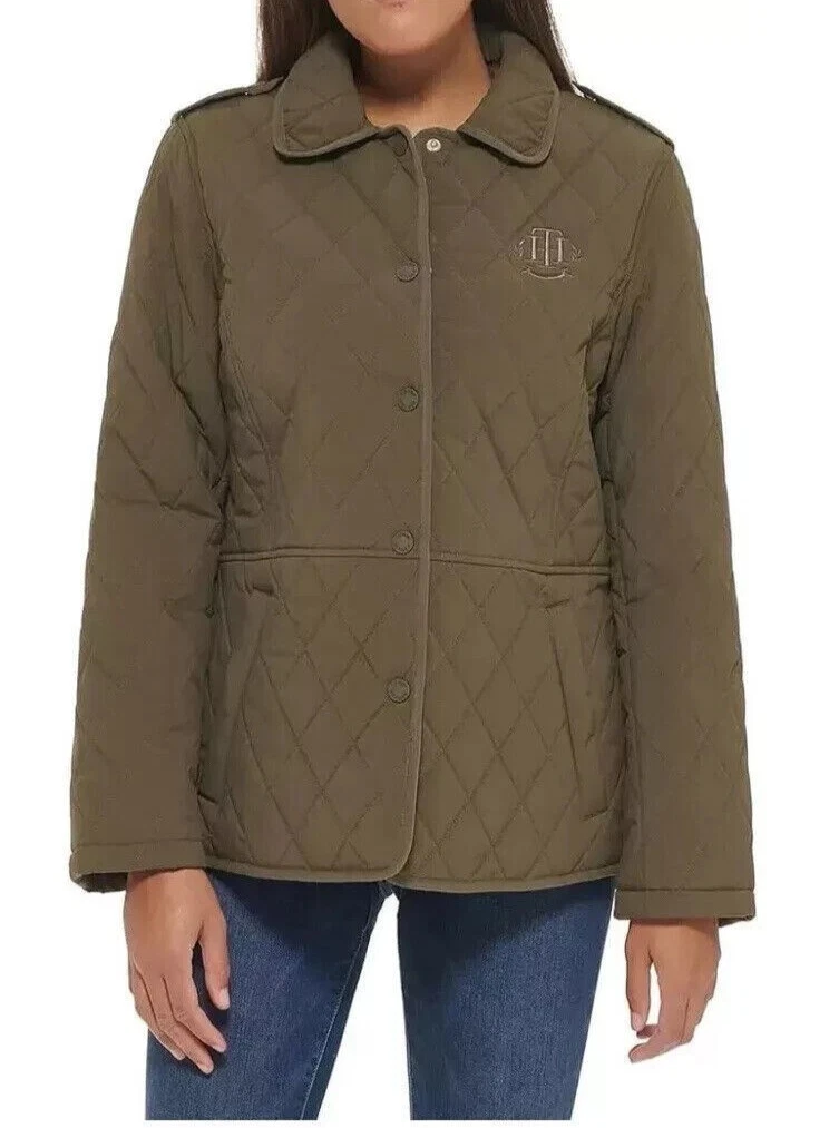 NWT - Tommy Hilfiger Women’s Quilted Jacket - Color: Green (Juniper) - Size: XS