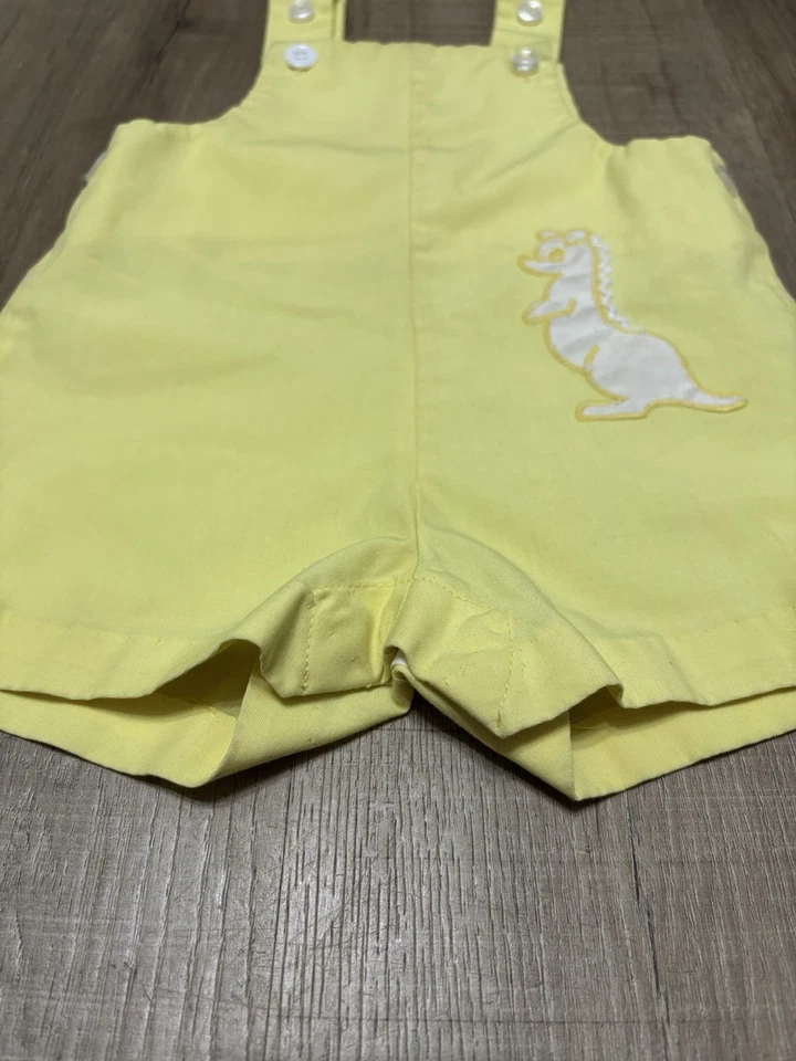 Mono corto vintage de dinosaurio amarillo Health-Tex Stantogs años 60 18 meses Foto 2 de 4