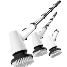 Cordless Spin Scrubber for Bathroom Cleaning - 7 Replaceable Brush Heads with...