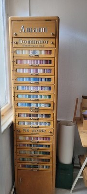 Dominator Amann Vintage-Nähseidenschrank Schubladenschrank