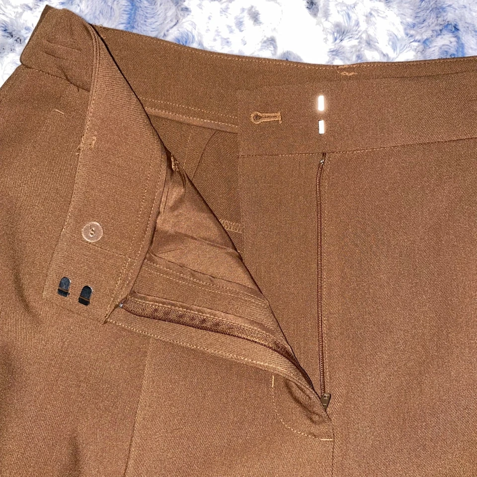 Pantalones Cortos Nine West Para Mujer Talla 14 Marrón Cintura Alta A Medida Elegante Minimalista Foto 4 de 4