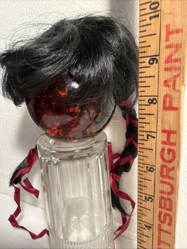 Doll Wig 9 10 Synthetic Mohair New Old Stock Brunette, Black Double Braids 🎀🎀
